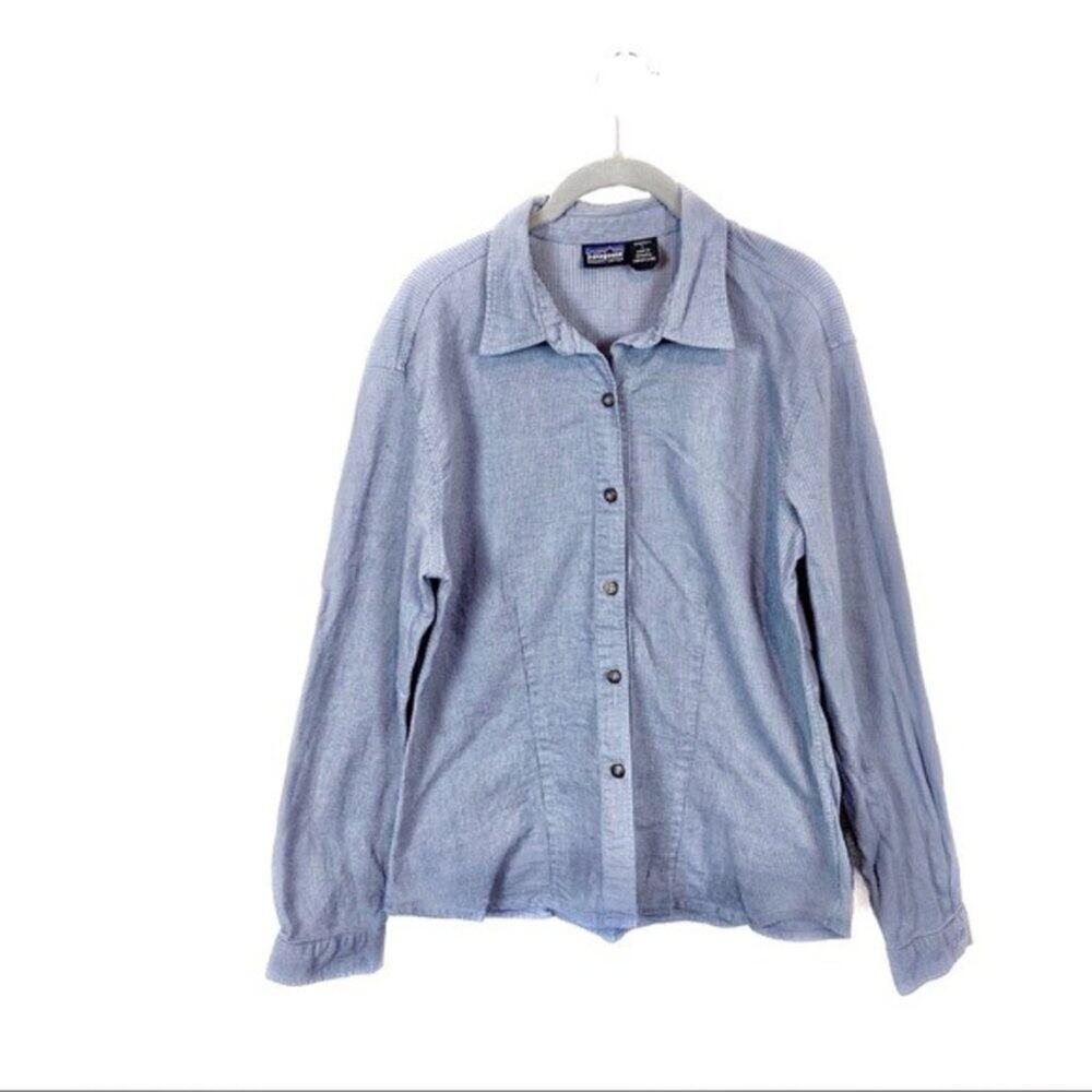 Patagonia Organic Cotton Heavy Weave Button Up Shirt Top L